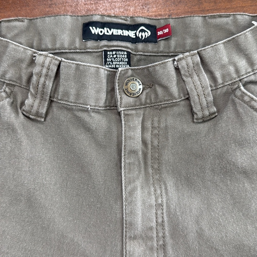 Wolverine Pants Mens 30/30 Canvas Workwear Skater Y2K Olive Hiking 90s Grunge‎ - Picture 5 of 12